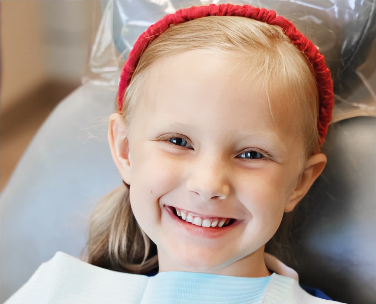 child patient smiling during appointment