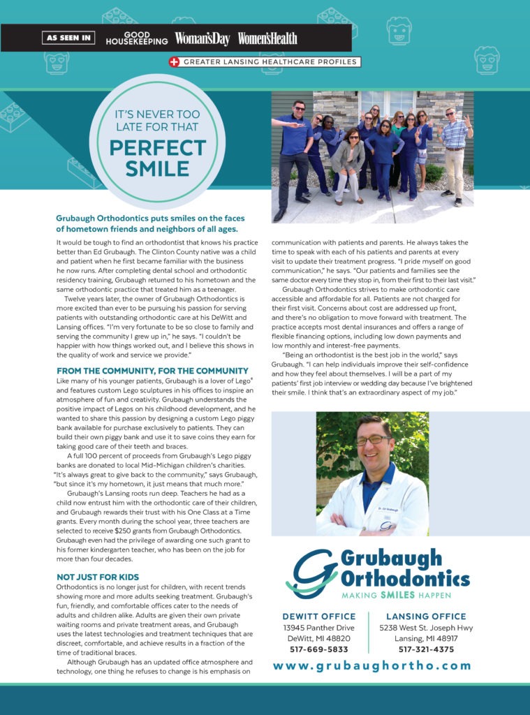 Grubaugh Orthodontics magazine feature